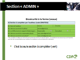  Section « ADMIN »